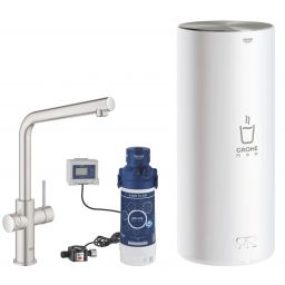 Grohe Red bateria kuchenna z bojlerem stojąca SuperSteel stal 30325DC1