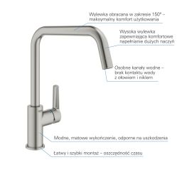 Grohe Start bateria kuchenna stojąca QuickFix stal nierdzewna 30470DC0