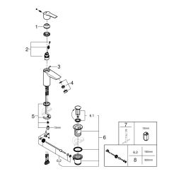 Grohe Start bateria umywalkowa stojąca QuickFix chrom 31137002