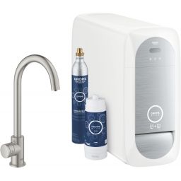 Grohe Blue Home zestaw startowy z zaworem kuchennym Mono stal nierdzewna 31498DC1
