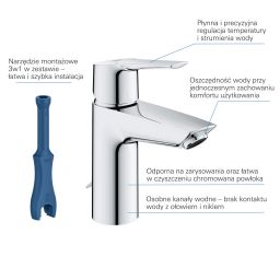 Grohe Start bateria umywalkowa stojąca QuickFix chrom 32277002