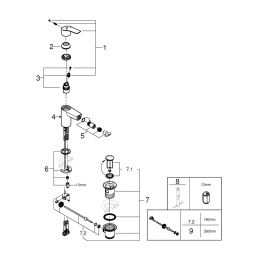 Grohe Start bateria bidetowa stojąca QuickFix chrom 32560002