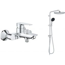 Grohe Vitalio Start System 250 zestaw prysznicowy ścienny z deszczownicą i bateria bateria wannowo-prysznicowa ścienna chrom ( 26680001, 24198001)