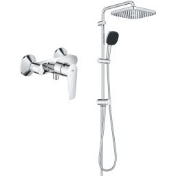 Grohe Vitalio Comfort 250 zestaw prysznicowy ścienny z deszczownicą i bateria prysznicowa ścienna Start Edge chrom ( 26698001, 24197001)