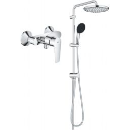 Grohe Vitalio Start System 250 zestaw prysznicowy ścienny z deszczownicą i bateria prysznicowa ścienna Start Edge chrom (26680001, 24197001)