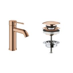 Zestaw Grohe Essence bateria umywalkowa stojąca z korkiem Warm Sunset (23590DA1, 65807DA0)