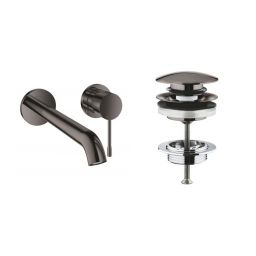 Zestaw Grohe Essence New bateria umywalkowa podtynkowa z korkiem Hard Graphite (19967A01, 65807A00)