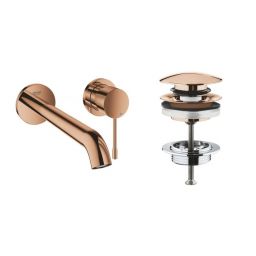 Zestaw Grohe Essence New bateria umywalkowa podtynkowa z korkiem Warm Sunset (19967DA1, 65807DA0)
