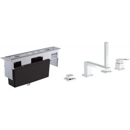Zestaw Grohe Eurocube bateria wannowo-prysznicowa 4-otworowa kompletna chrom (19897001, 29037000)