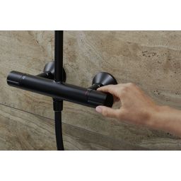 Hansgrohe Vernis Blend zestaw wannowo-prysznicowy ścienny termostatyczny z deszczownicą czarny mat 26426670