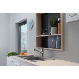 Hansgrohe Focus M42 bateria kuchenna stojąca stal szlachetna finish 71829800