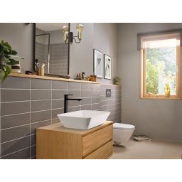 Hansgrohe Rebris E bateria umywalkowa stojąca czarny mat 72581670