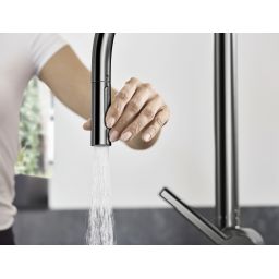 Hansgrohe Talis M54 bateria kuchenna stojąca czarny chrom szczotkowany 72800340