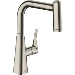 Hansgrohe Metris M71 bateria kuchenna stojąca stal 73800800