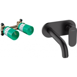 Zestaw Hansgrohe Vernis Blend bateria umywalkowa podtynkowa EcoSmart z elementem podtynkowym czarny mat (71576670, 13622180)