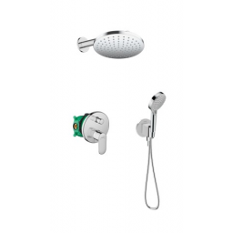 Zestaw Hansgrohe Vernis Blend komplet prysznicowy podtynkowy z deszczownicą chrom (26277000, 27809000, 71466000, 01800180, 26888000, 26340000, 28272000)