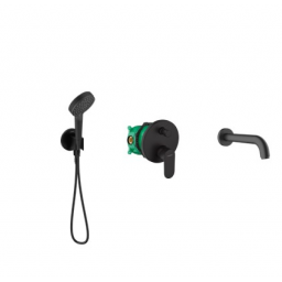 Zestaw Vernis Blend komplet wannowo-prysznicowy podtynkowy czarny mat (71466670, 01800180, 26888670, 26340670, 28272670, 71420670)