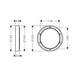 Hansgrohe rozeta przedłużająca 15 cm chrom 13597000