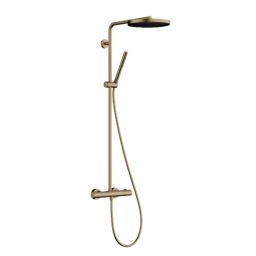 Hansgrohe Pulsify S Puro zestaw prysznicowy ścienny termostatyczny z deszczownicą brąz szczotkowany 24223140