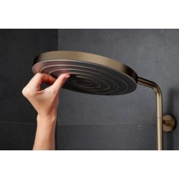 Hansgrohe Pulsify S Puro zestaw prysznicowy ścienny termostatyczny z deszczownicą brąz szczotkowany 24223140
