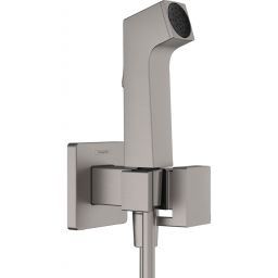 Outlet - Hansgrohe Bidette bateria bidetowa z zestawem prysznicowym podtynkowa czarny chrom szczotkowany 29233340