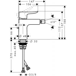 Hansgrohe Metris bateria bidetowa stojąca chrom 31280000