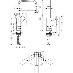 Hansgrohe Metropol 230 bateria umywalkowa stojąca EcoSmart chrom 32511000