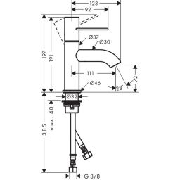 Axor Uno 70 bateria umywalkowa stojąca EcoSmart nikiel szczotkowany 38021820
