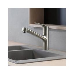 Hansgrohe M42 bateria kuchenna stojąca z wyciąganą wylewką stal szlachetna 71814800