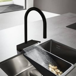 Hansgrohe Aquno Select M81 bateria kuchenna stojąca czarny mat 73831670