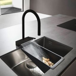 Hansgrohe Aquno Select M81 bateria kuchenna stojąca czarny mat 73837670