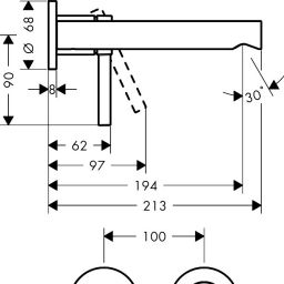 Hansgrohe Zesis S bateria umywalkowa podtynkowa czarna 74750670