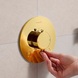 Hansgrohe Ecostat Comfort S bateria wannowo-prysznicowa podtynkowa termostatyczna złoty optyczny polerowany 33715990