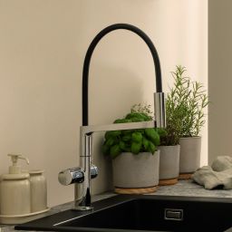 Hansgrohe Talis Select M54 PowderSpray bateria kuchenna stojąca chrom-czarna 72861000
