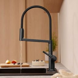 Hansgrohe Talis Select M54 PowderSpray bateria kuchenna stojąca czarny chrom szczotkowany 72861340