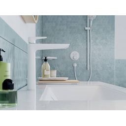 Hansgrohe Talis E bateria umywalkowa stojąca wysoka EcoSmart biały mat 71716700