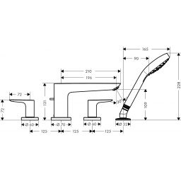 Hansgrohe Talis E bateria wannowo-prysznicowa 4-otworowa chrom 71748000