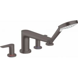 Hansgrohe Talis E bateria wannowo-prysznicowa 4-otworowa czarny chrom szczotkowany 71748340