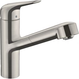 Hansgrohe M42 bateria kuchenna stojąca z wyciąganą wylewką stal szlachetna 71814800