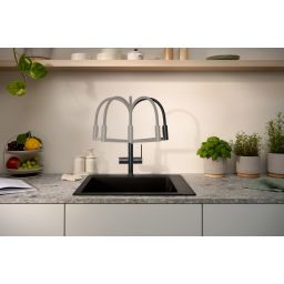 Hansgrohe Talis Select M54 PowderSpray bateria kuchenna stojąca czarny chrom szczotkowany 72861340