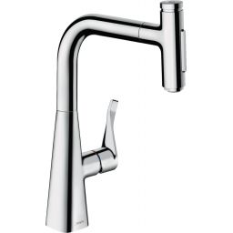Hansgrohe Metris Select M71 bateria kuchenna stojąca z wyciąganą wylewką chrom 73817000