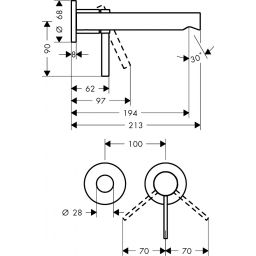 Hansgrohe Zesis S bateria umywalkowa podtynkowa czarna 74750670