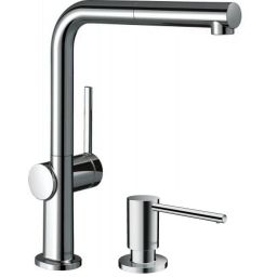 Zestaw Hansgrohe Talis M54 bateria kuchenna stojąca z dozownikiem do płynów chrom (72809000, 40438000)