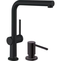 Zestaw Hansgrohe Talis M54 bateria kuchenna stojąca z dozownikiem do płynów A41 czarny mat (72840670, 40438670)