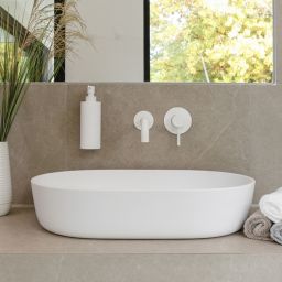 Herzbach Deep White bateria umywalkowa podtynkowa biały mat 23.203754.1.07