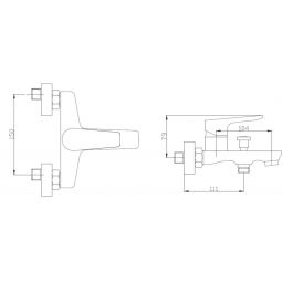 Invena Dokos bateria wannowo-prysznicowa chrom BW-19-001