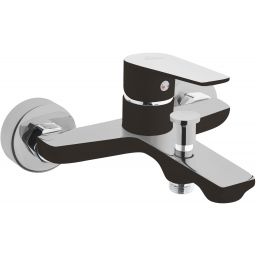 Invena Dokos bateria wannowo-prysznicowa ścienna czarny mat /chrom BW-19-004