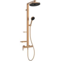 Ideal Ceraflow Alu+ zestaw prysznicowy ścienny z deszczownicą brąz BD584BR