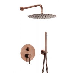 KFA Armatura Moza Rose Gold zestaw prysznicowy podtynkowy z deszczownicą miedź szczotkowana 5039-501-34