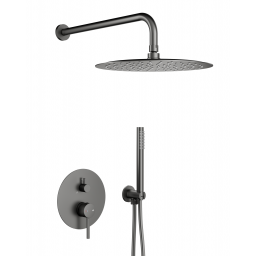 KFA Armatura Moza Gun Metal Grey zestaw prysznicowy podtynkowy z deszczownicą grafitowy 5039-501-61